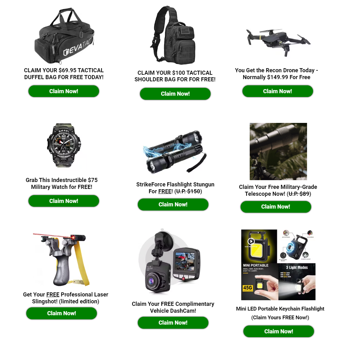 FREE Survival & Tactical Gears (lifetime)