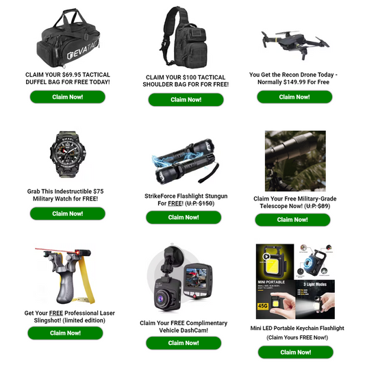 FREE Survival & Tactical Gears (lifetime)
